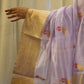 Lavendar Pure Pattu Silk Chanderi Saree
