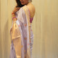 Lavendar Pure Pattu Silk Chanderi Saree