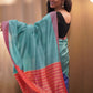 Pure Tussar Soft  Colour Blocked Saree