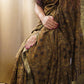 Ajrakh-Inspired Handblock Printed Chanderi Cotton Saree with Zari Border