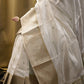 White Pure Pattu Silk Chanderi Saree