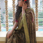 Ajrakh-Inspired Handblock Printed Chanderi Cotton Saree with Zari Border