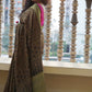 Ajrakh-Inspired Handblock Printed Chanderi Cotton Saree with Zari Border
