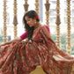 Rust Red Chanderi Cotton Saree with Zari Hand Block Printed