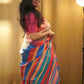 Pure Tussar Soft Silk Colour Blocked Saree