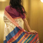 Pure Tussar Soft Silk Colour Blocked Saree