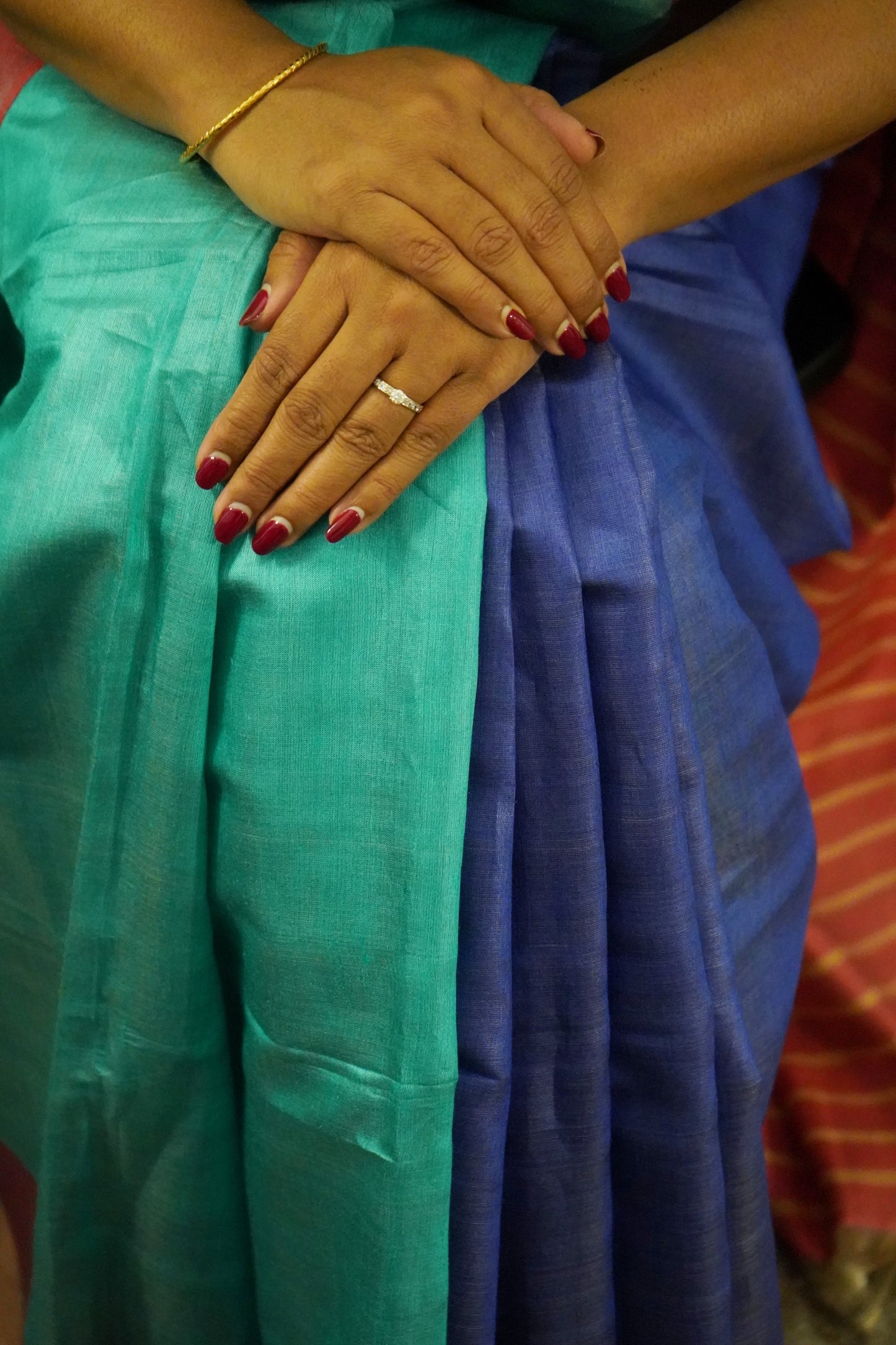 Pure Tussar Soft  Colour Blocked Saree