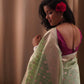 Mint Green Banarasi Cotton Saree with Zari Buti