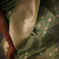 Mint Green Banarasi Cotton Saree with Zari Buti