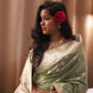 Mint Green Banarasi Cotton Saree with Zari Buti