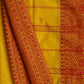 Yellow Pure Cotton Bengal Handloom Saree with Red Border