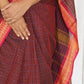 Chettinad Cotton Checks And Dots Pink Maroon Saree