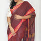 Chettinad Cotton Checks And Dots Pink Maroon Saree