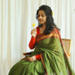 Chettinad Cotton Checks And Butta Green Saree