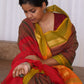 Chettinad Cotton Checks And Butta Maroon Red  Saree