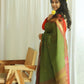 Chettinad Cotton Checks And Butta Green Saree