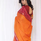 Chettinad Cotton Orange, Yellow Red Saree