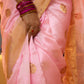 Light Pink Pure Silk Chanderi Saree