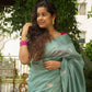 Seafoam Green Pure Chanderi Silk Saree