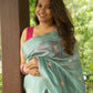 Seafoam Green Pure Chanderi Silk Saree