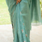 Seafoam Green Pure Chanderi Silk Saree