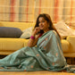 Seafoam Green Pure Chanderi Silk Saree