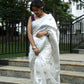 White with Meenakari Pure Chanderi Silk Saree