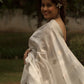 White with Meenakari Pure Chanderi Silk Saree