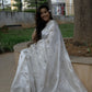 White with Meenakari Pure Chanderi Silk Saree