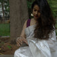 White with Meenakari Pure Chanderi Silk Saree