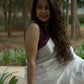 White with Meenakari Pure Chanderi Silk Saree