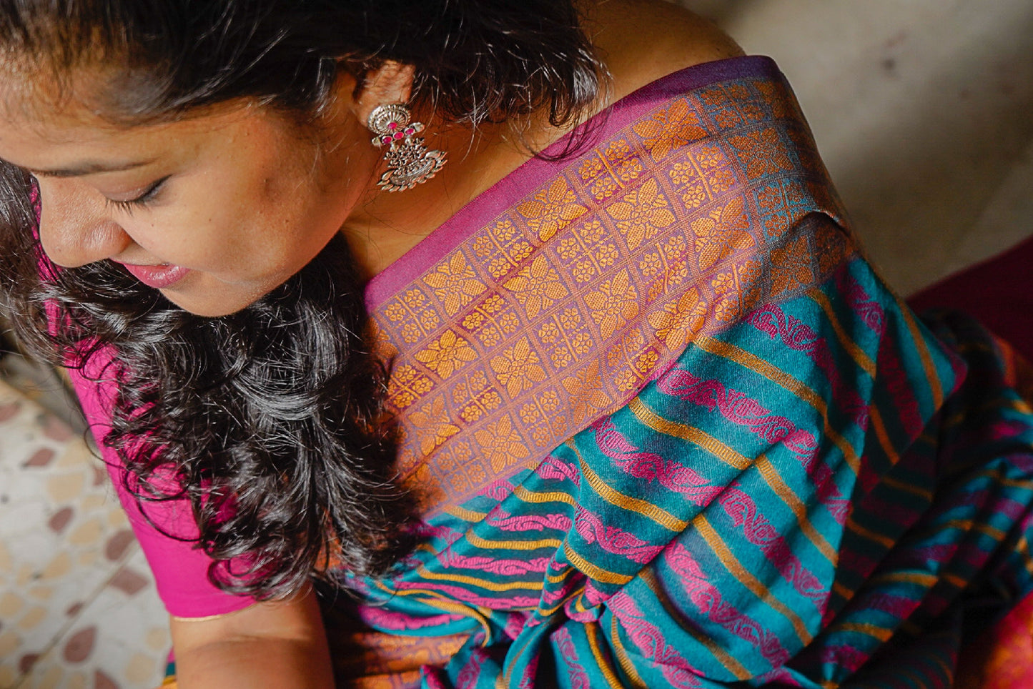 Banarasi Multicoloured Handwoven Cotton Saree