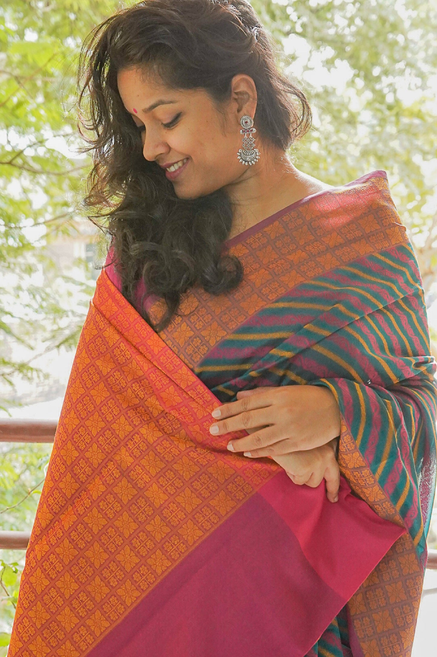Banarasi Multicoloured Handwoven Cotton Saree