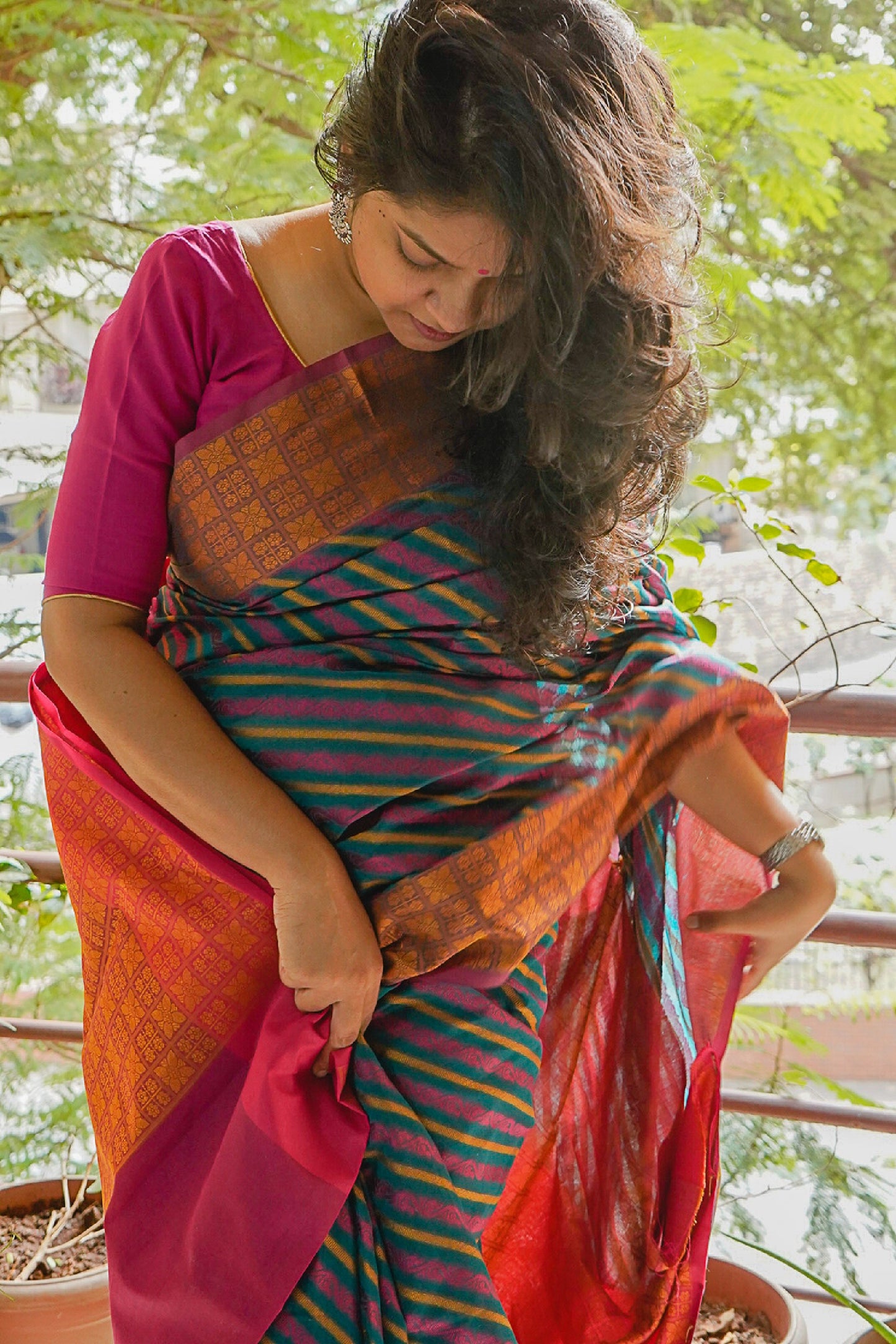 Banarasi Multicoloured Handwoven Cotton Saree