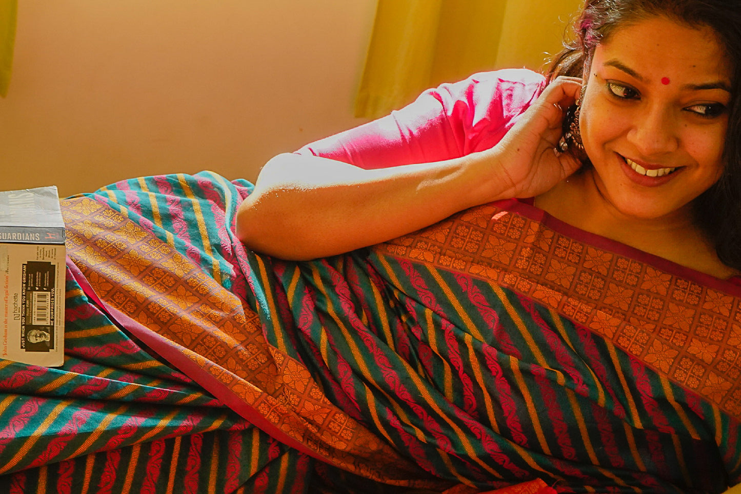 Banarasi Multicoloured Handwoven Cotton Saree