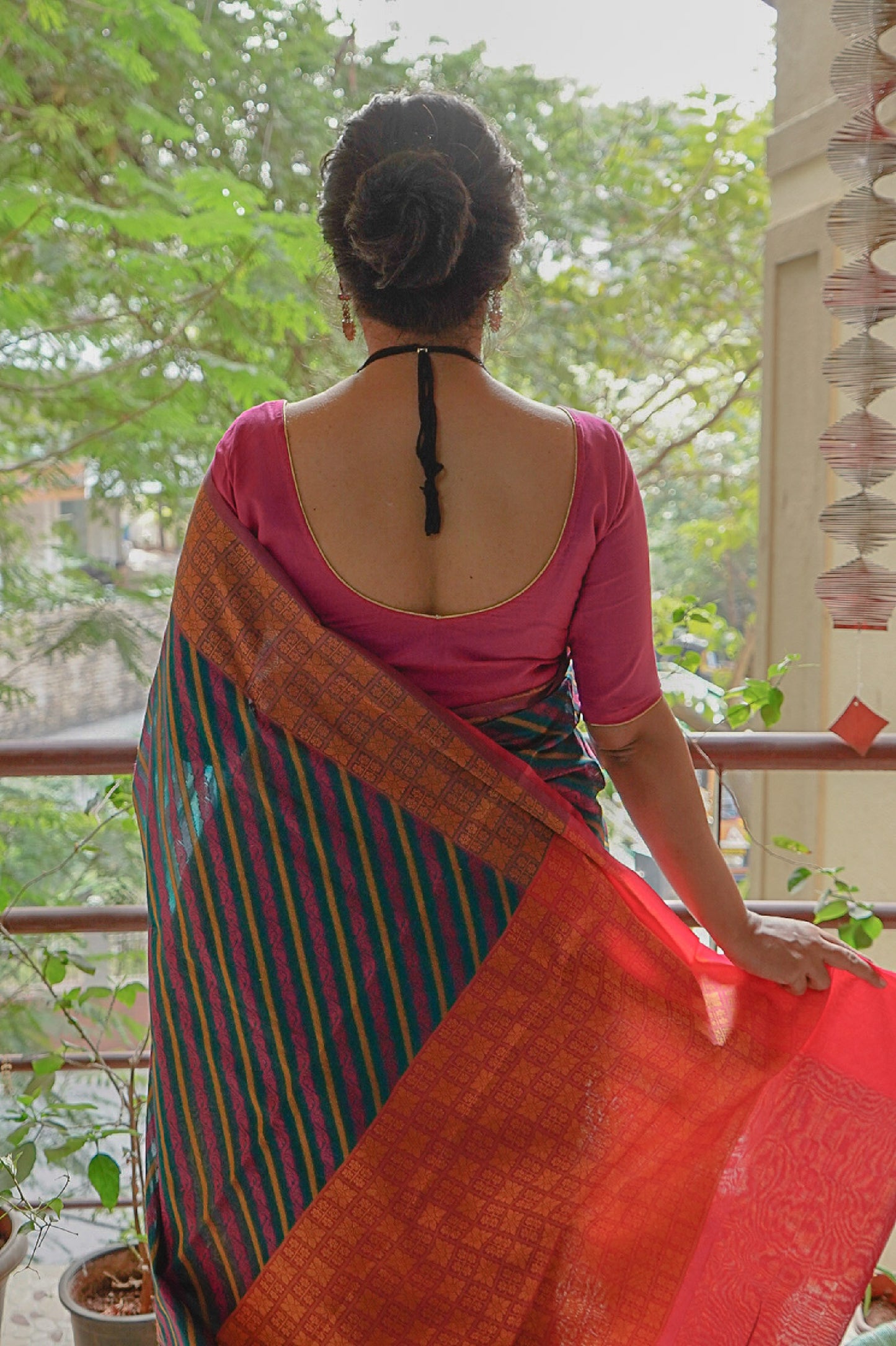 Banarasi Multicoloured Handwoven Cotton Saree