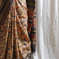 Beige Printed Pure Tussar Saree