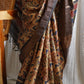 Beige Printed Pure Tussar Saree