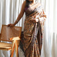 Beige Printed Pure Tussar Saree
