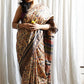 Beige Printed Pure Tussar Saree