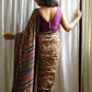 Beige Printed Pure Tussar Saree