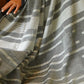Grey Bengal Handloom Cotton Saree with Woven Stripes