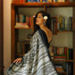 Grey Bengal Handloom Cotton Saree with Woven Stripes