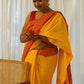 Yellow Pure Cotton Bengal Handloom Saree with Red Border