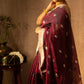 Wine Brown Pure Silk Chanderi Saree