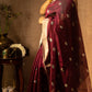 Wine Brown Pure Silk Chanderi Saree