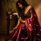 Wine Brown Pure Silk Chanderi Saree