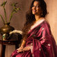 Wine Brown Pure Silk Chanderi Saree