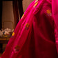 Pink with Yellow Butis Pure Silk Chanderi Saree