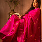 Pink with Yellow Butis Pure Silk Chanderi Saree